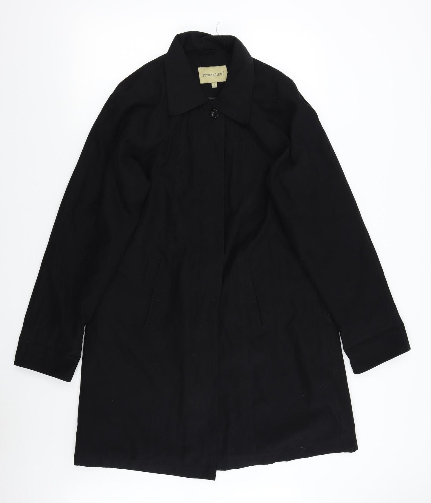 Primark Womens Black   Overcoat Coat Size 10