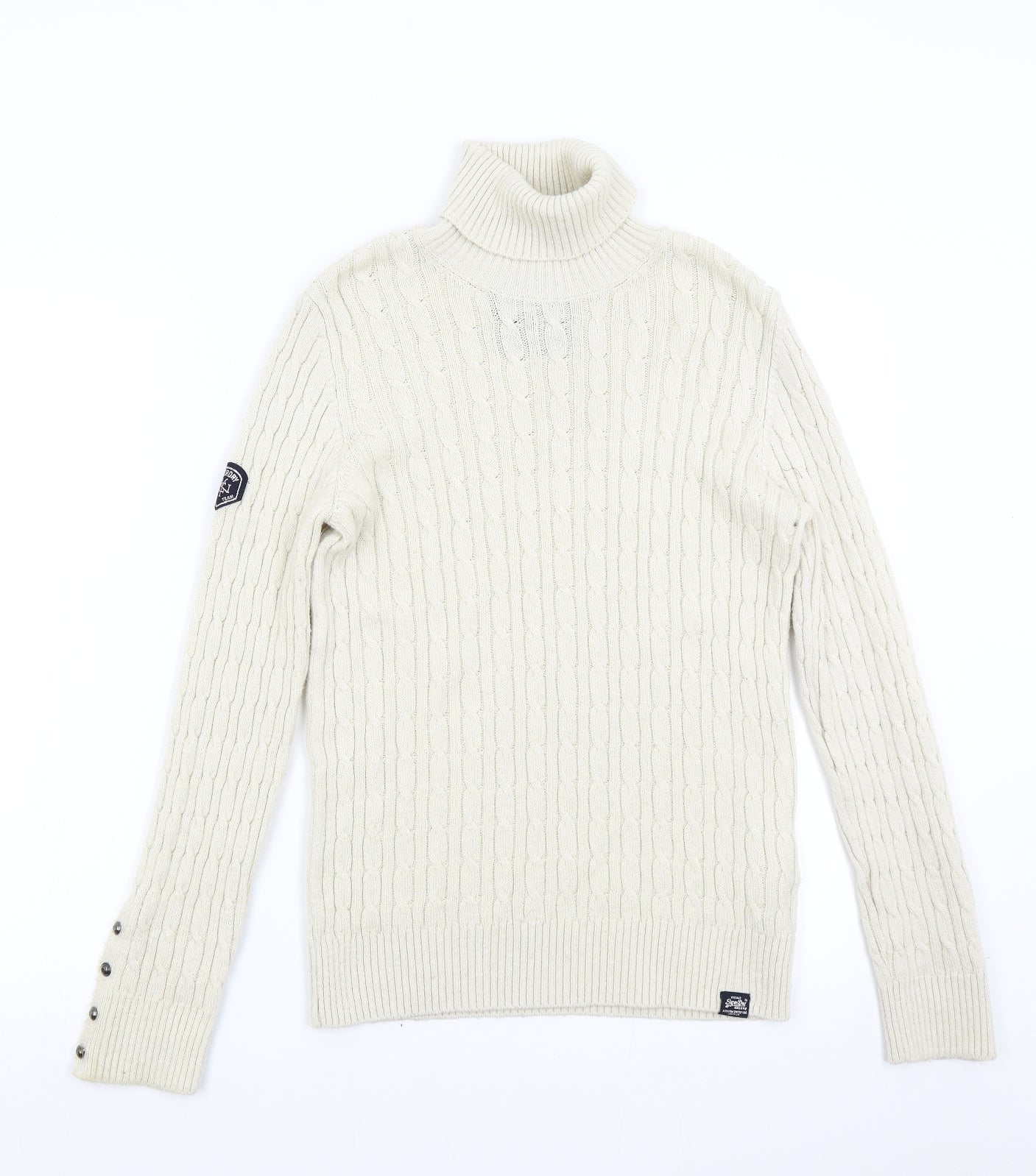 Superdry Womens Beige  Knit Pullover Jumper Size 14