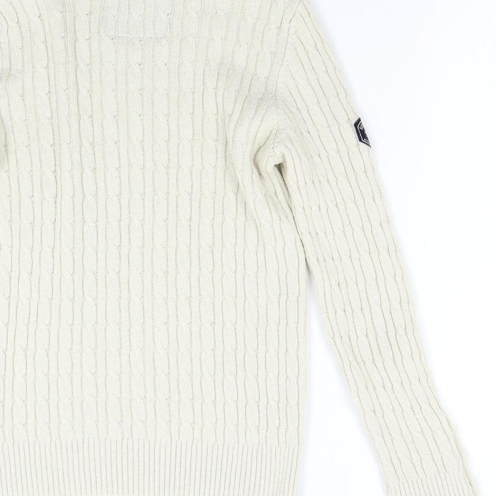 Superdry Womens Beige  Knit Pullover Jumper Size 14