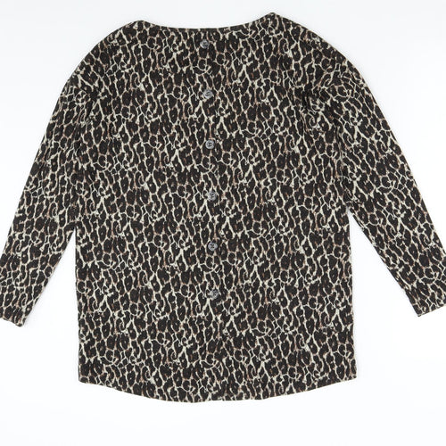 NEXT Womens Brown Animal Print  Pullover Jumper Size 12