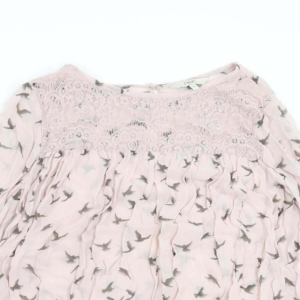 NEXT Womens Pink   Basic Blouse Size 12  - Birds