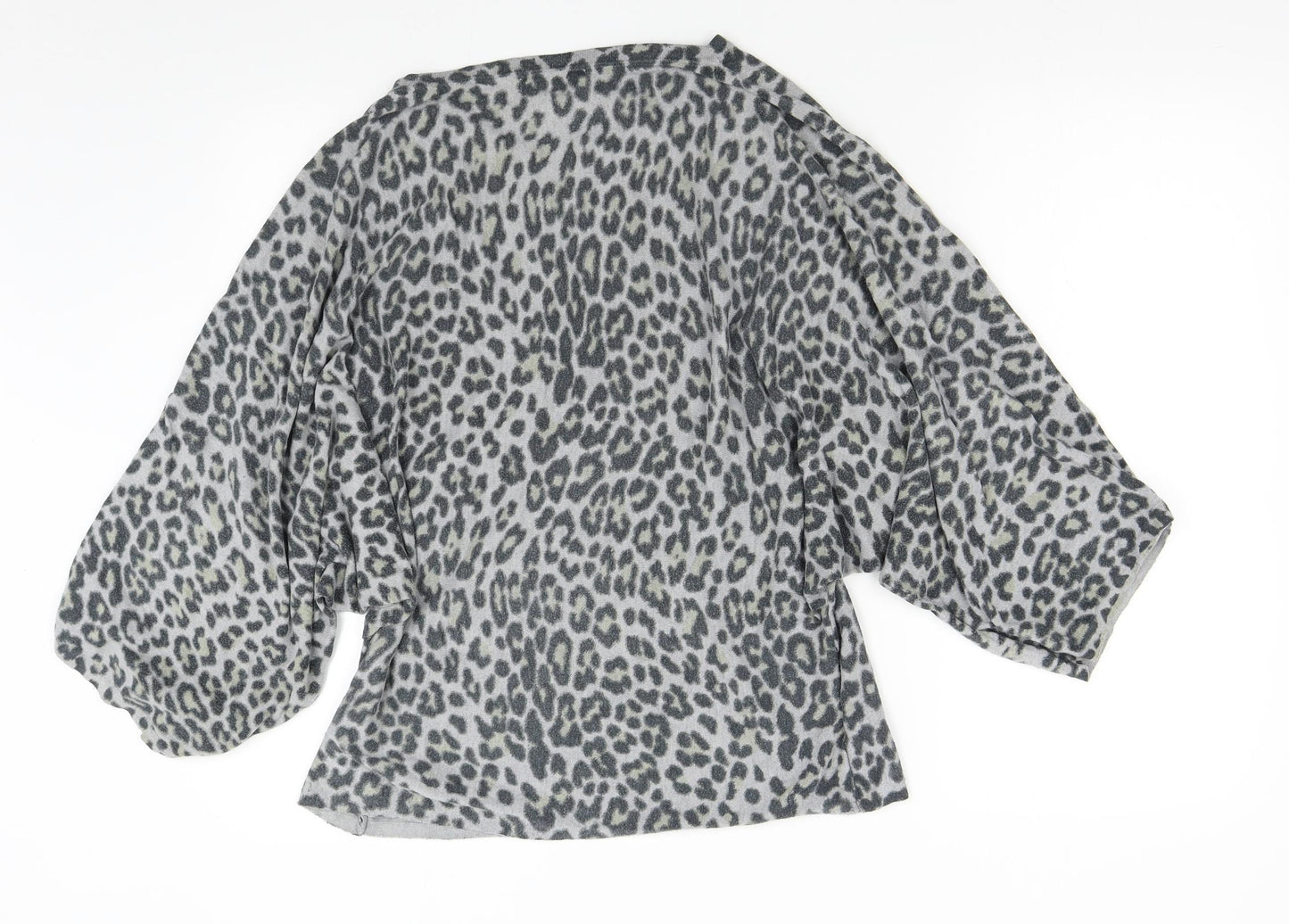 NEXT Womens Grey Animal Print Knit Pullover Jumper Size M