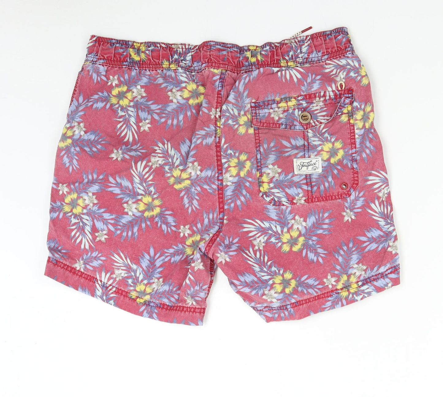 Fat Face Mens Red Floral  Bermuda Shorts Size M
