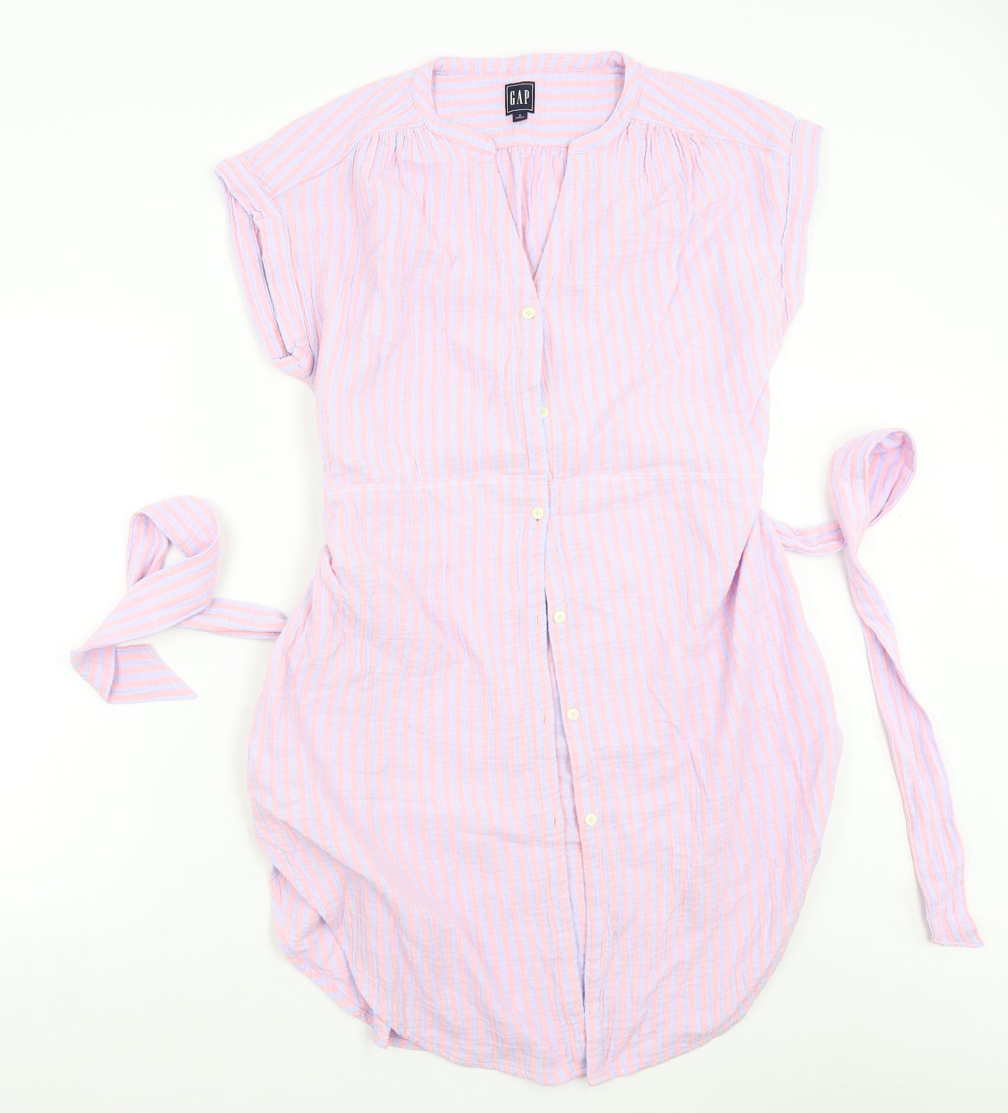 Gap Womens Pink Striped  Shirt Dress  Size M