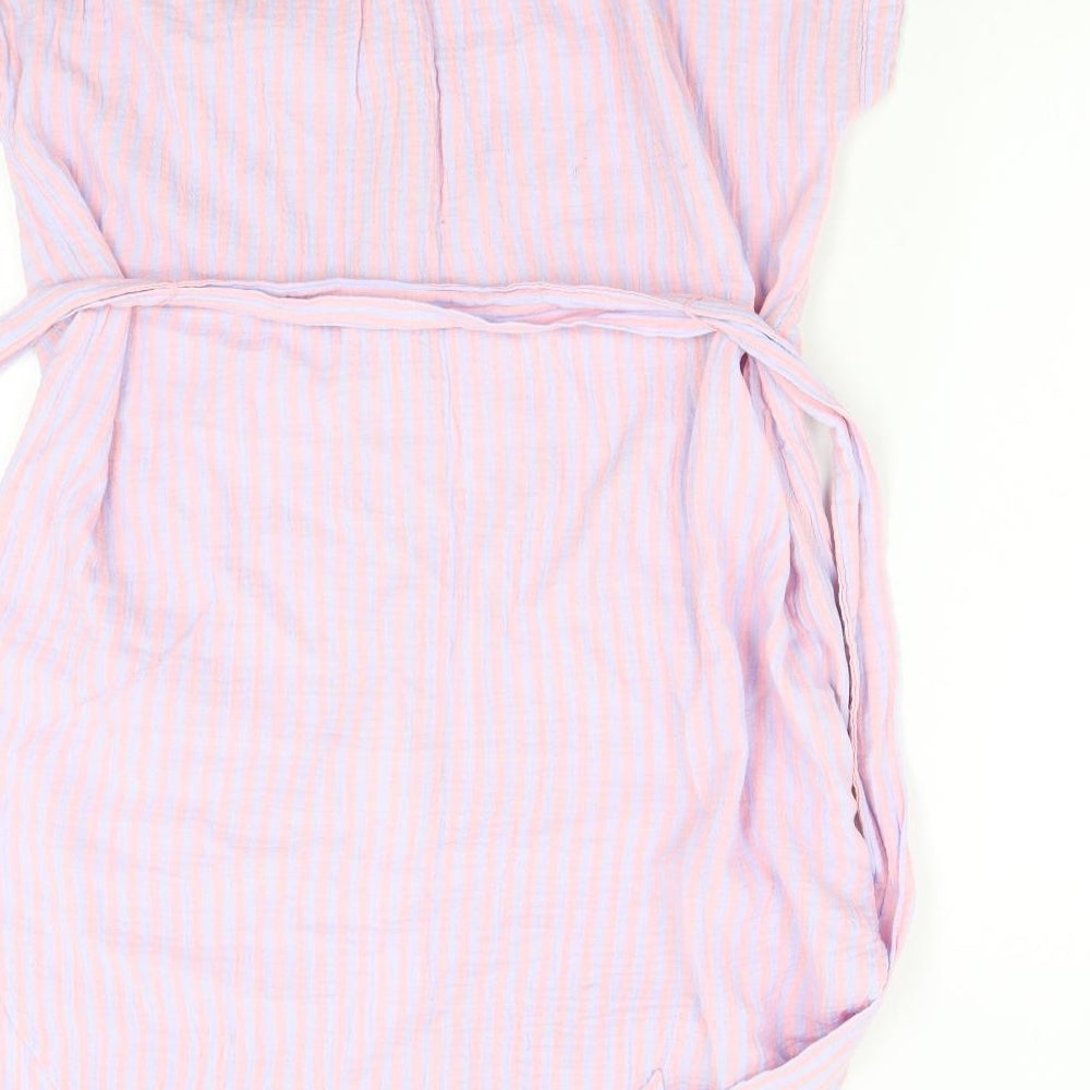 Gap Womens Pink Striped  Shirt Dress  Size M