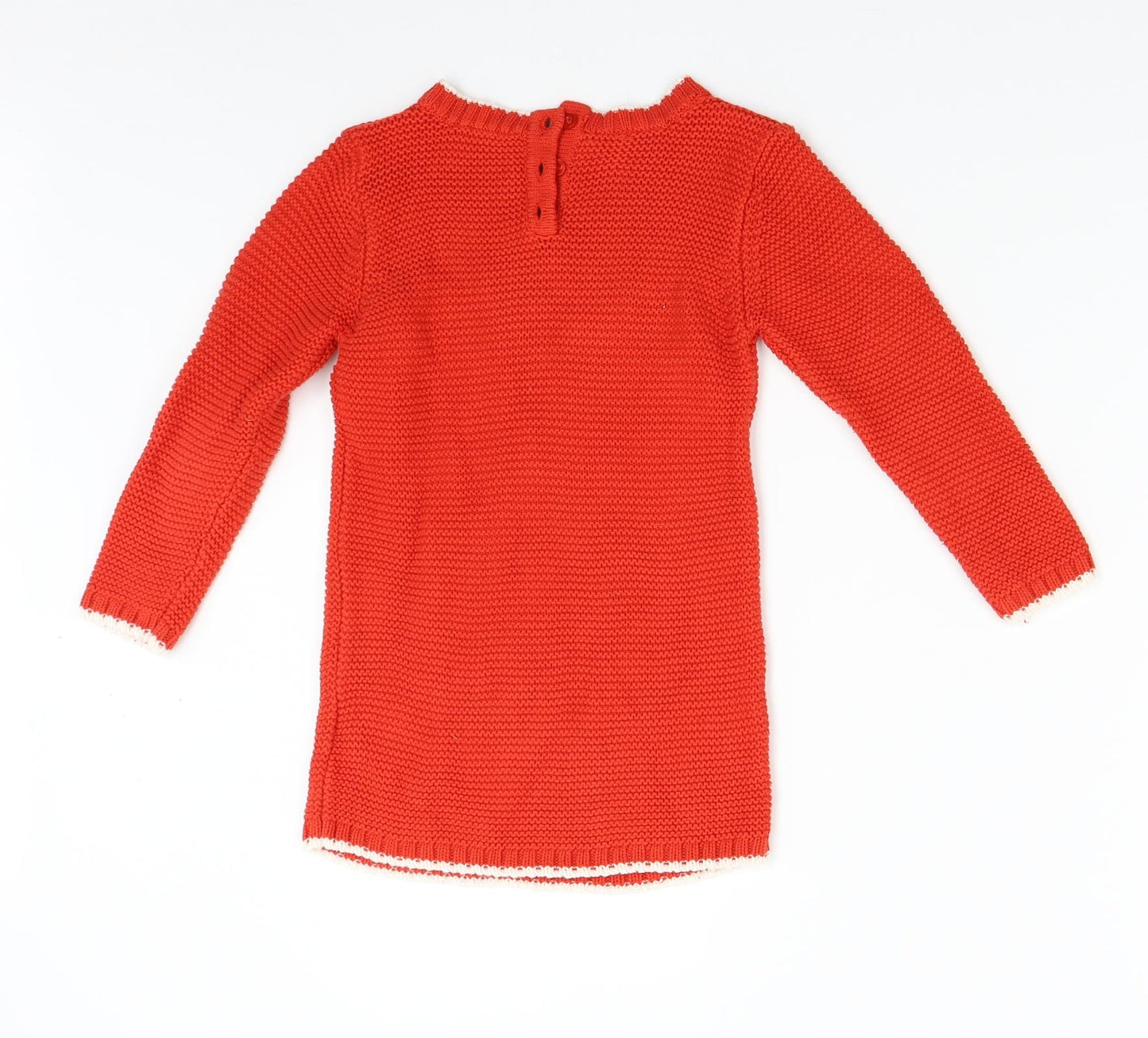 Mothercare Girls Red  Knit Jumper Dress  Size 4-5 Years  - Cute