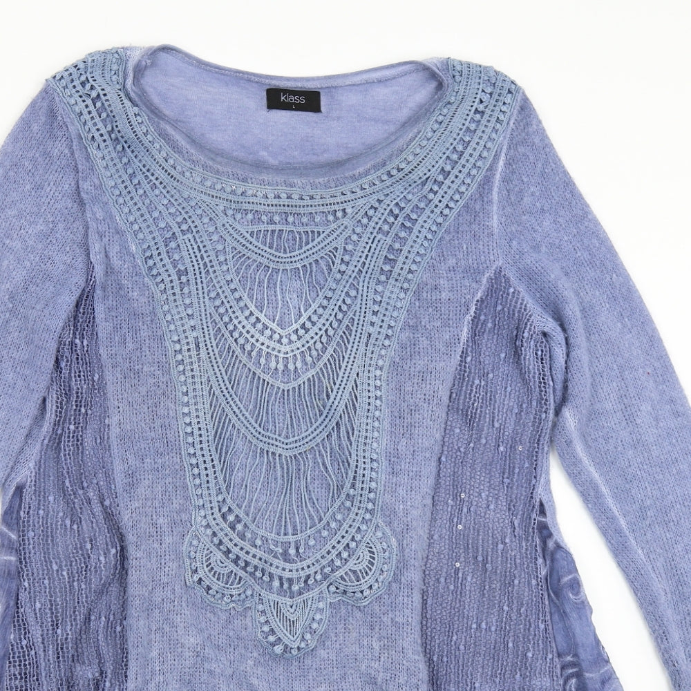 Klass Womens Blue  Knit Jumper Dress  Size L
