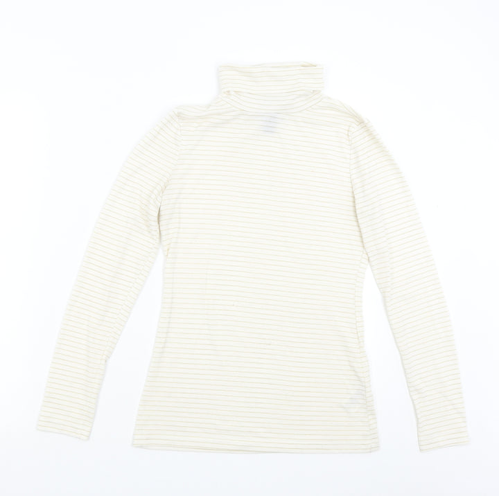 H&M Womens Beige Striped Basic T-Shirt Size S