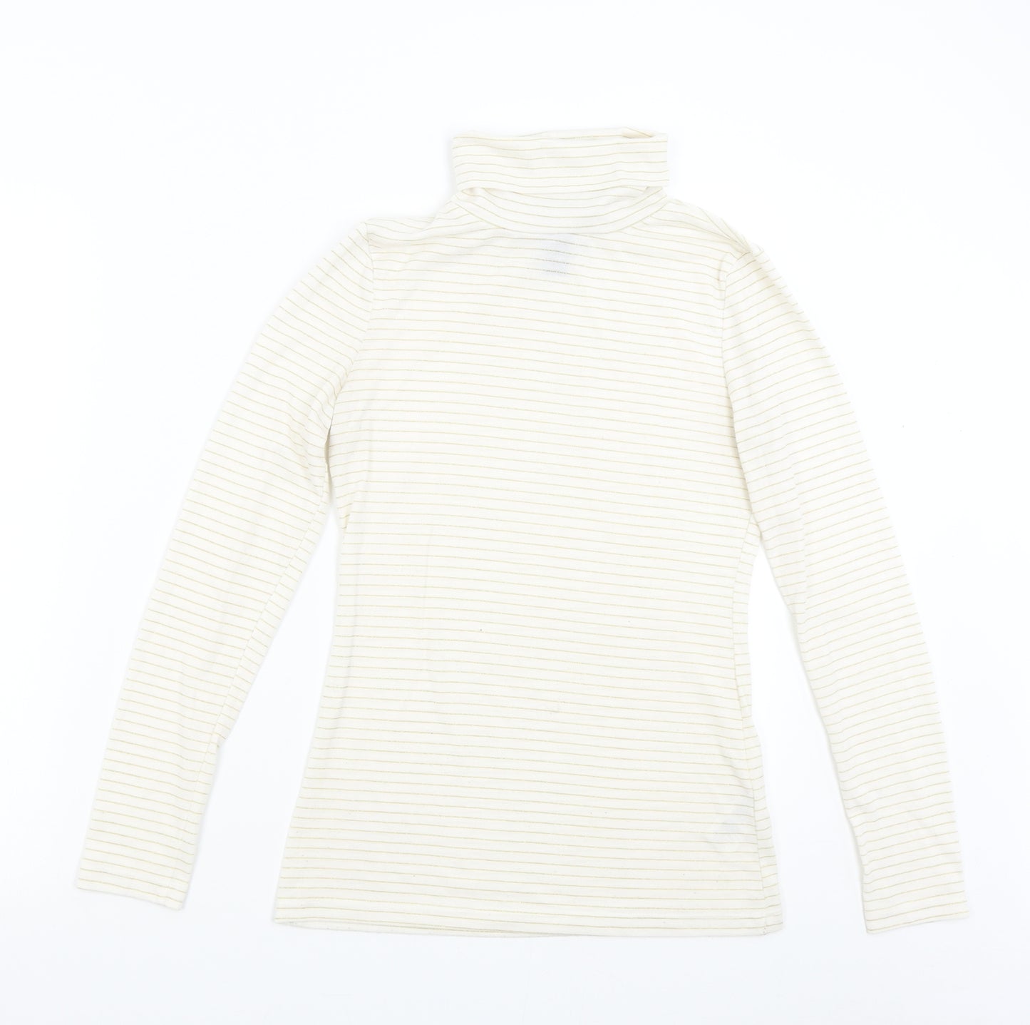 H&M Womens Beige Striped  Basic T-Shirt Size S