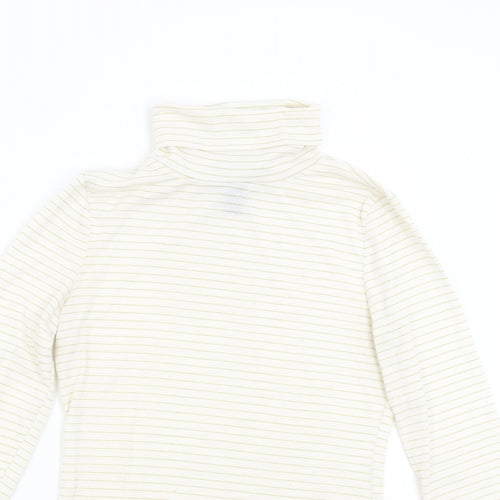 H&M Womens Beige Striped  Basic T-Shirt Size S