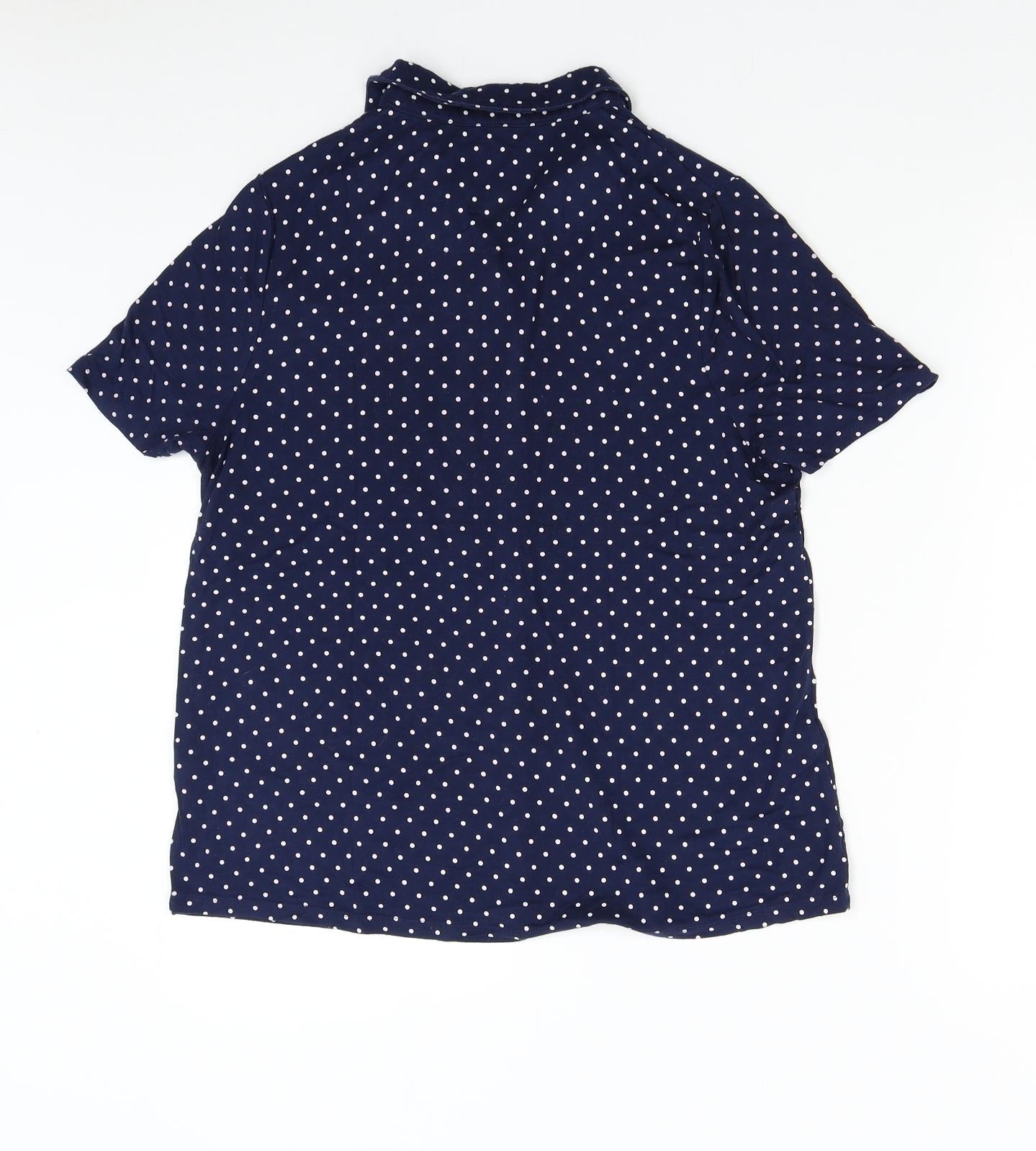 TU Womens Blue Polka Dot  Basic Button-Up Size 12