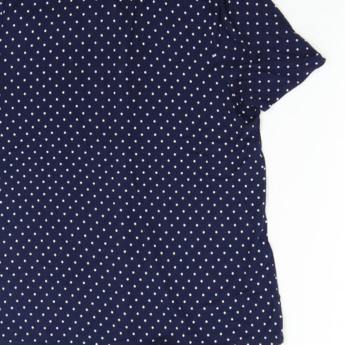 TU Womens Blue Polka Dot  Basic Button-Up Size 12