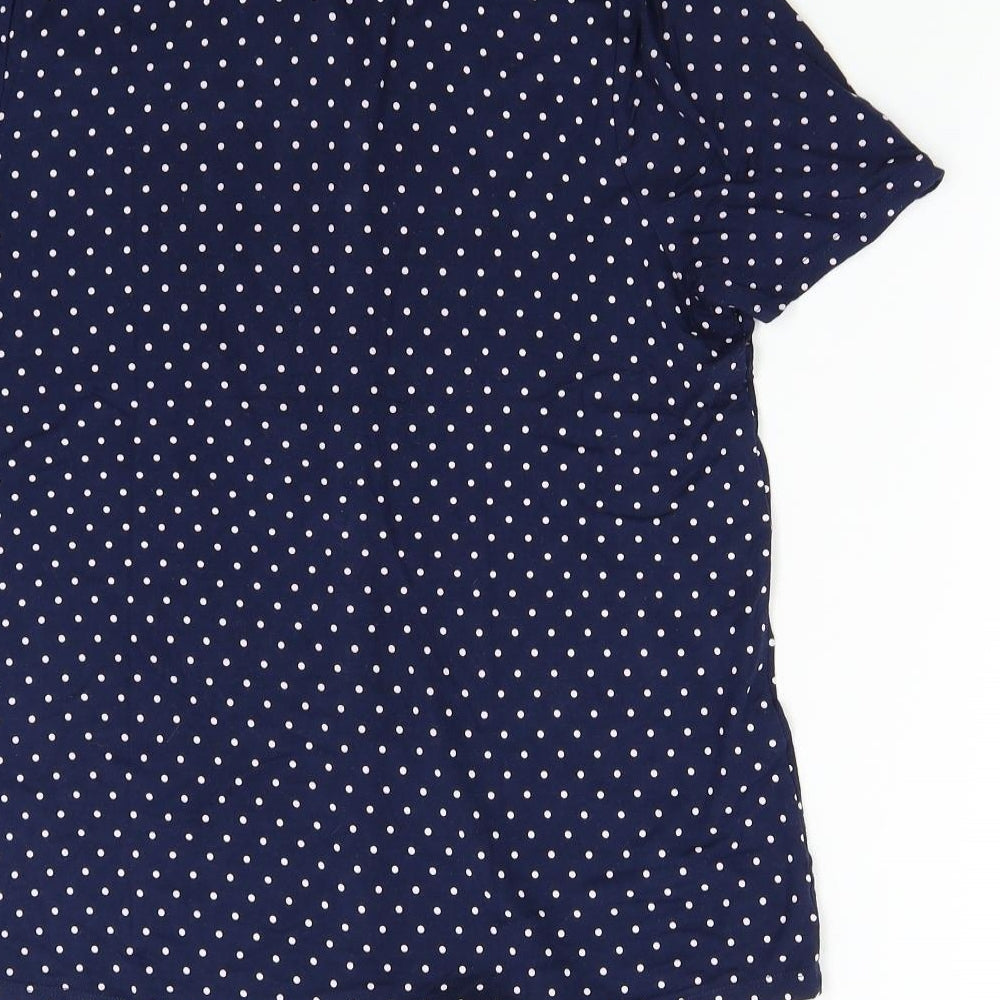 TU Womens Blue Polka Dot  Basic Button-Up Size 12