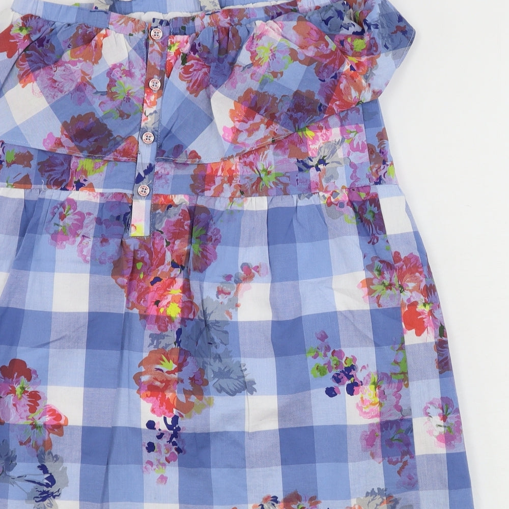 Joules  Girls Blue Floral  A-Line  Size 7-8 Years