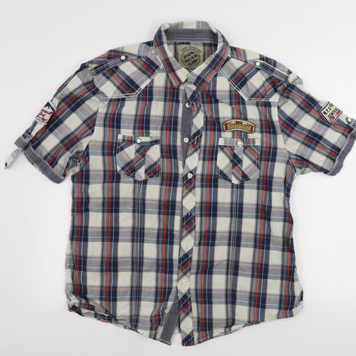 Lee Cooper  Mens White Check   Button-Up Size XL