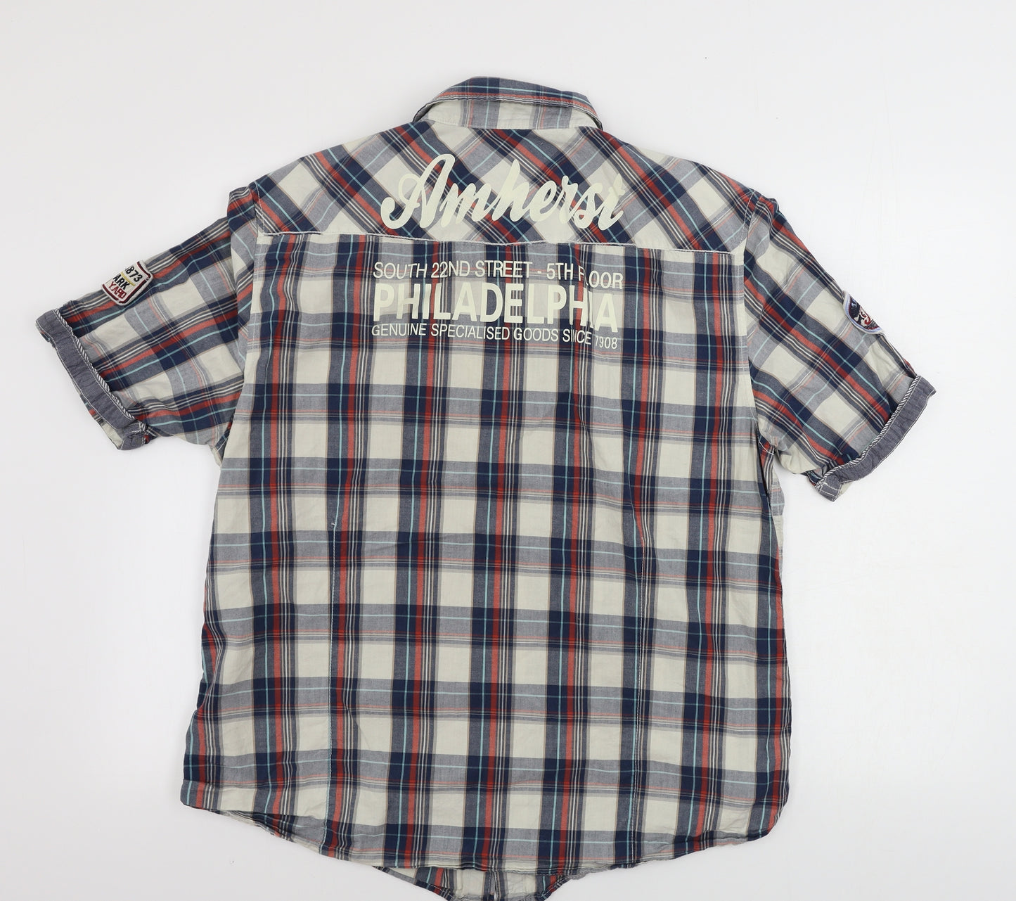 Lee Cooper  Mens White Check   Button-Up Size XL