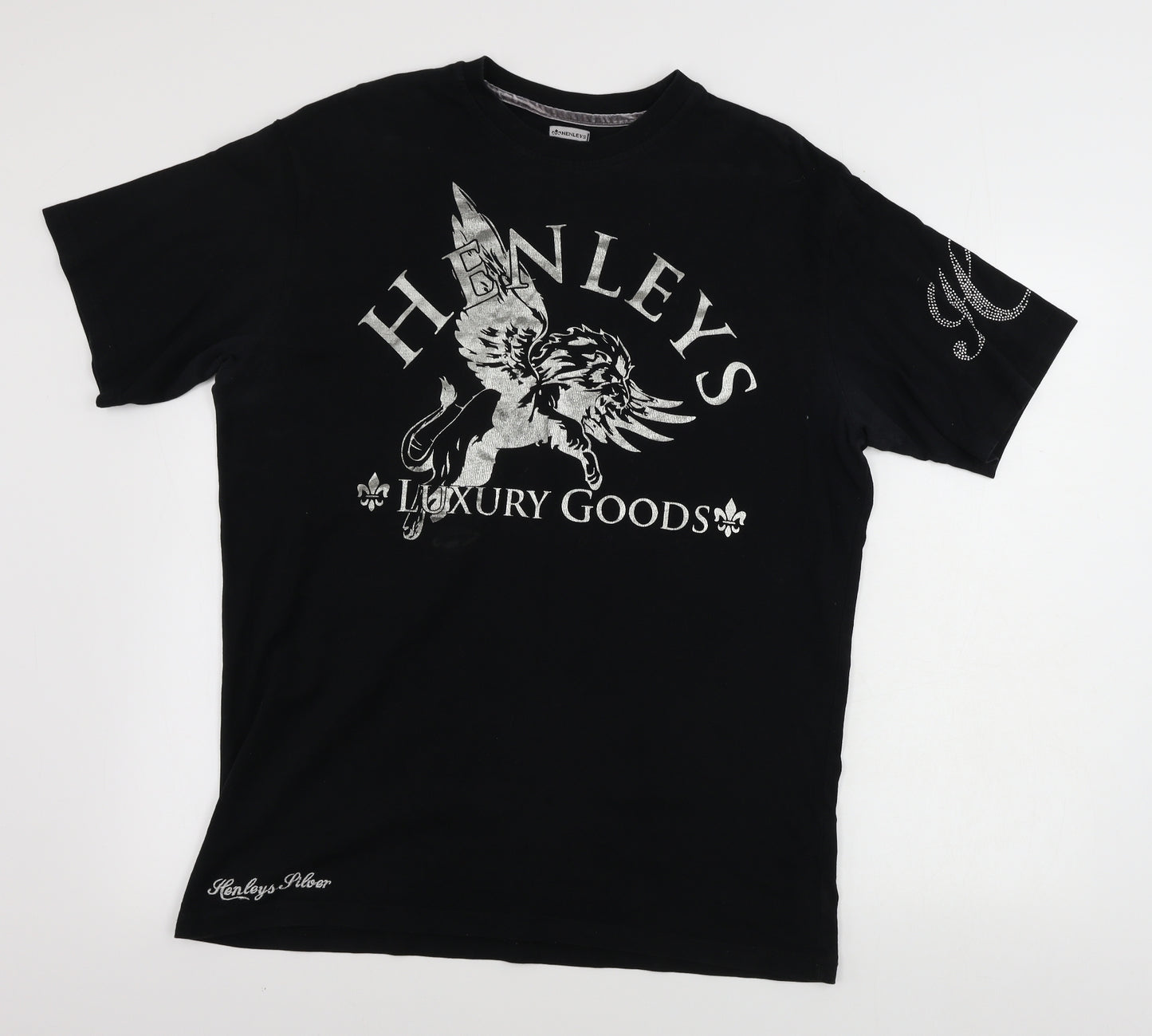 Henleys  Mens Black    T-Shirt Size XL