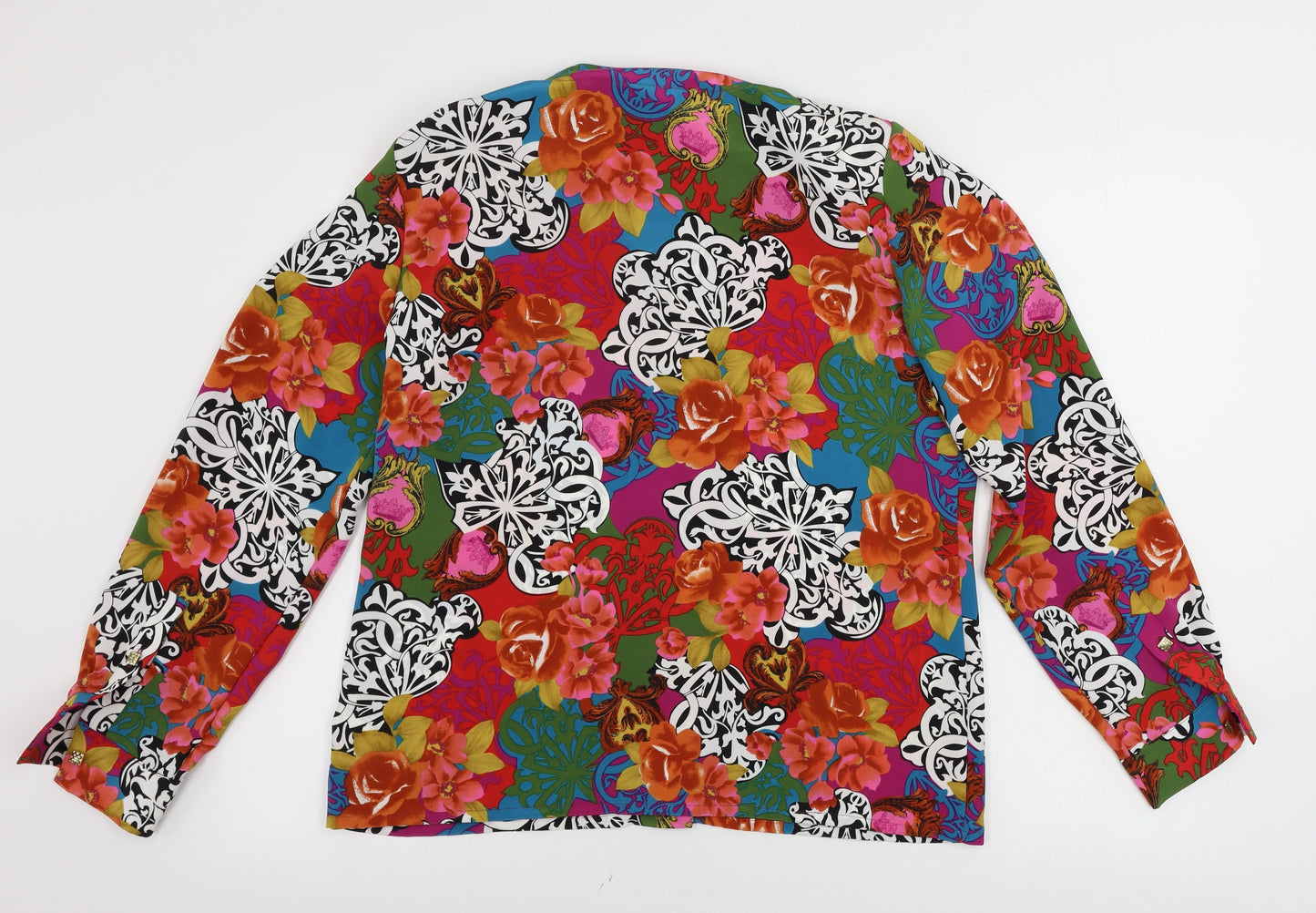 Reldan  Womens Red Floral  Jacket Blazer Size 12