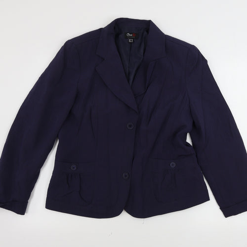 Oscar B  Womens Blue   Jacket Blazer Size 14