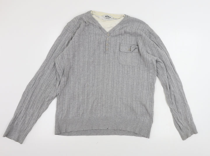 Dissident Mens Grey Pullover Jumper Size XL