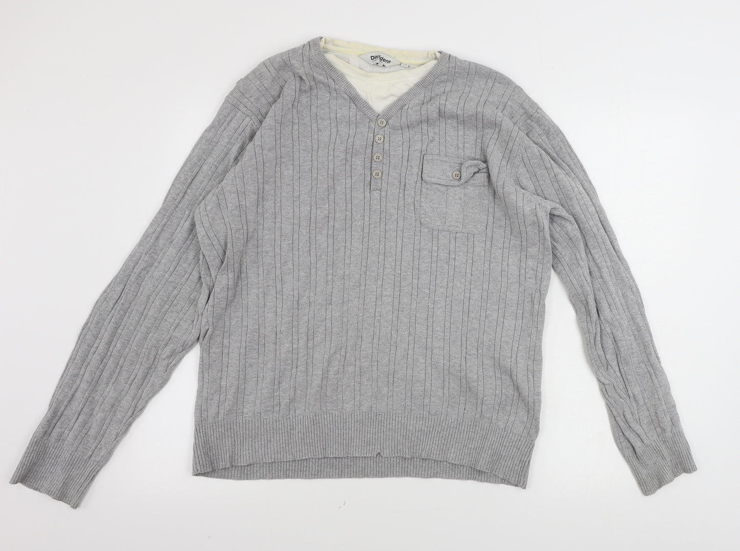 Dissident  Mens Grey   Pullover Jumper Size XL