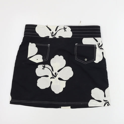 passagio  Womens Black Floral  A-Line Skirt Size M