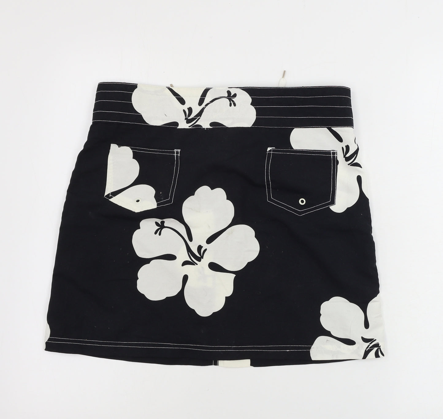 passagio  Womens Black Floral  A-Line Skirt Size M