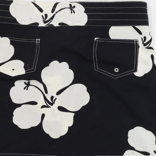 passagio  Womens Black Floral  A-Line Skirt Size M