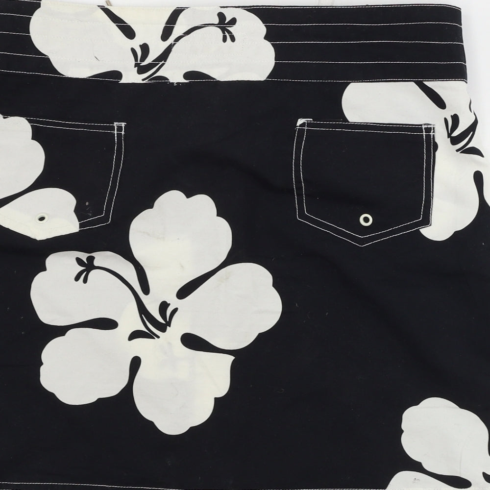 passagio  Womens Black Floral  A-Line Skirt Size M
