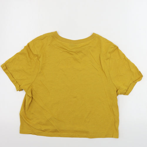Topshop  Womens Yellow   Cropped T-Shirt Size 8
