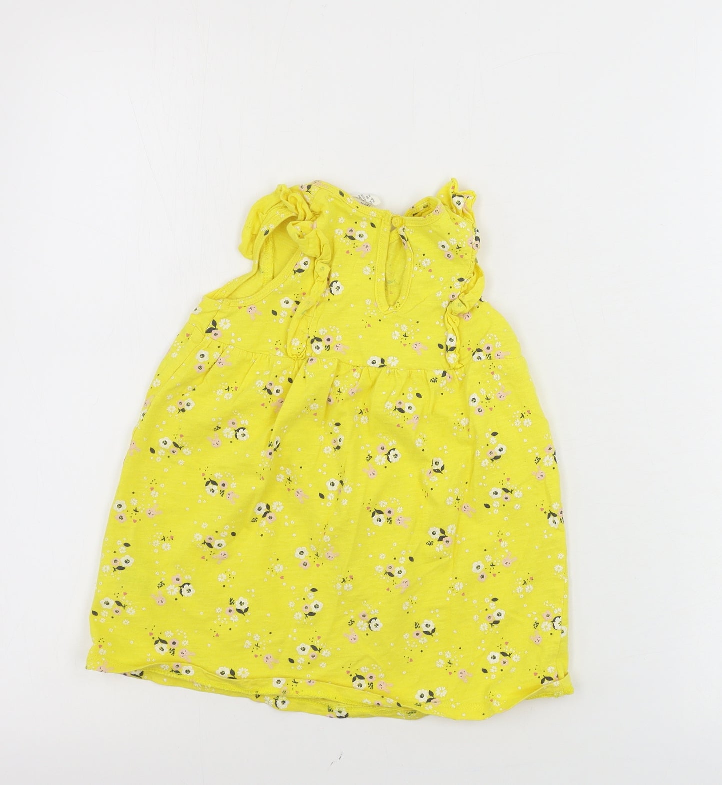 H&M  Girls Yellow Floral  A-Line  Size 12-18 Months