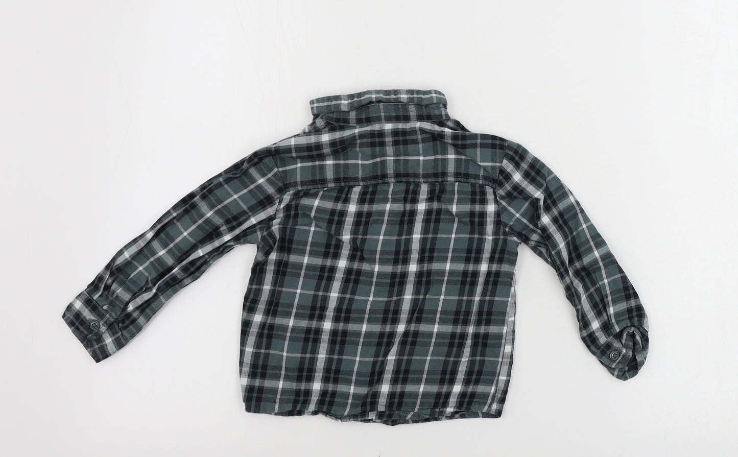 George  Boys Grey Check  Basic Button-Up Size 2-3 Years