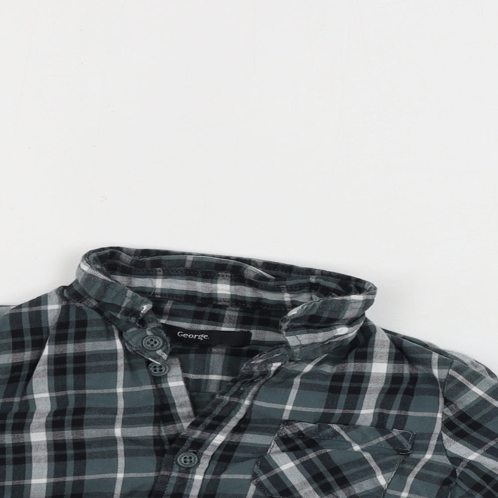 George  Boys Grey Check  Basic Button-Up Size 2-3 Years