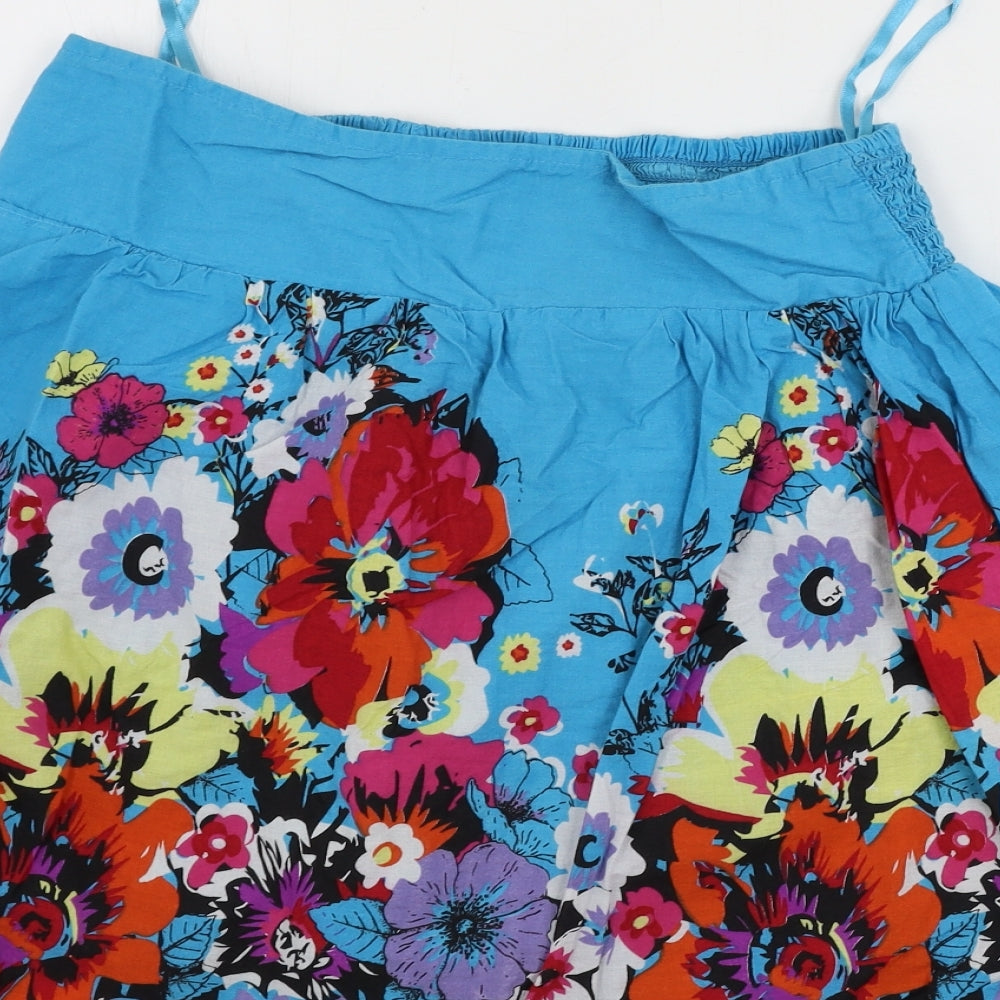 George  Womens Blue Floral  A-Line Skirt Size 12