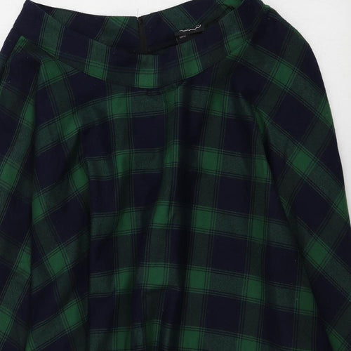 Voodoo Vixen  Womens Blue Check  A-Line Skirt Size L