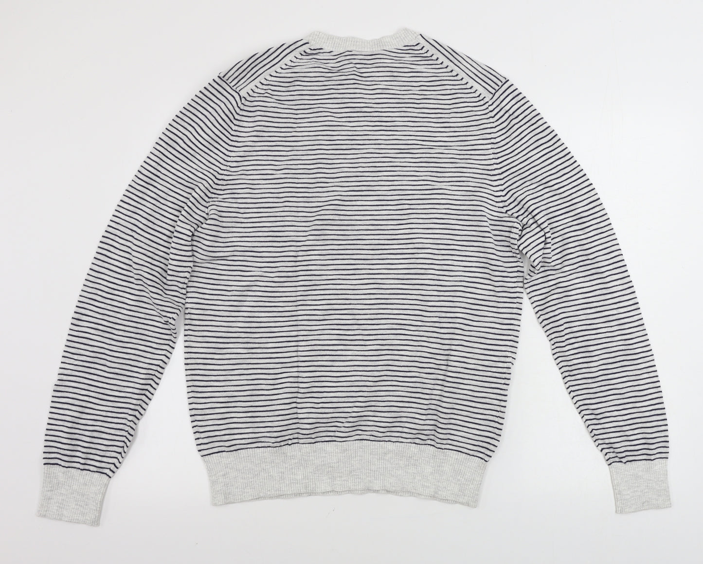 Gap Mens White Striped  Pullover Jumper Size M