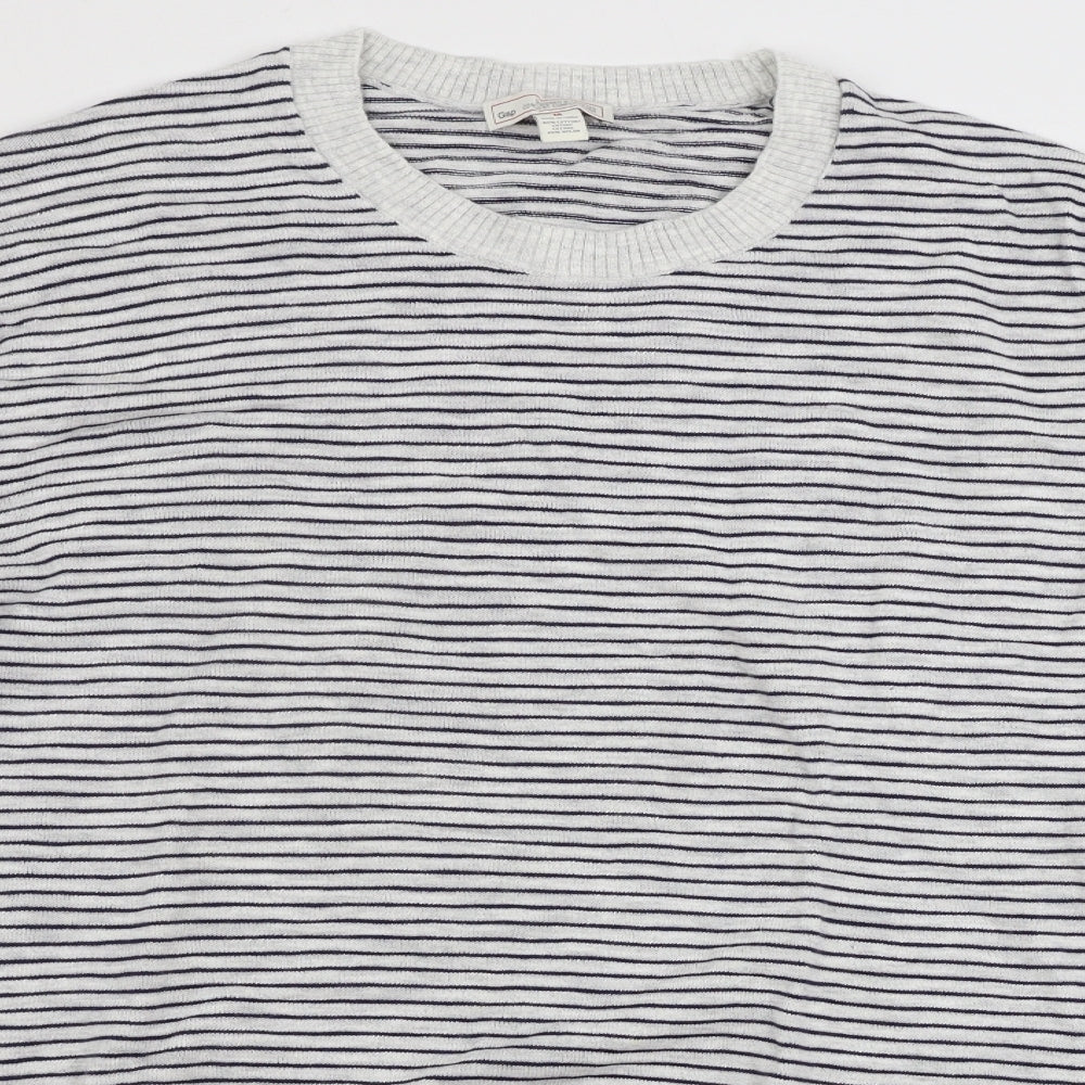 Gap Mens White Striped  Pullover Jumper Size M