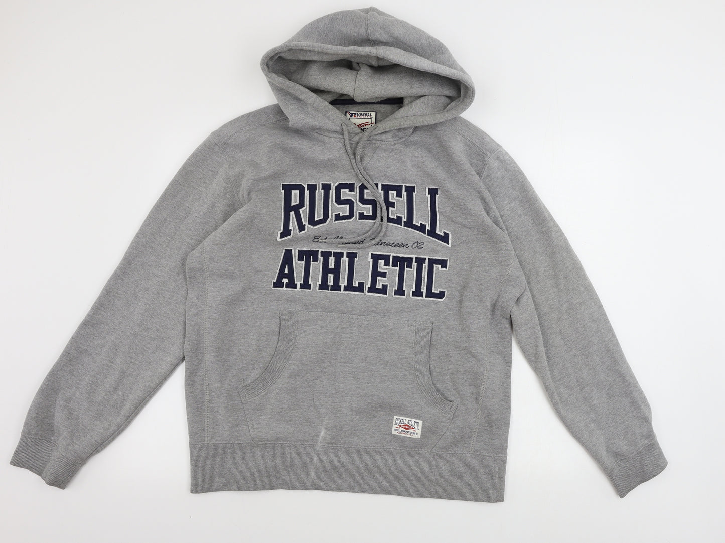 Russell Mens Grey   Pullover Hoodie Size L