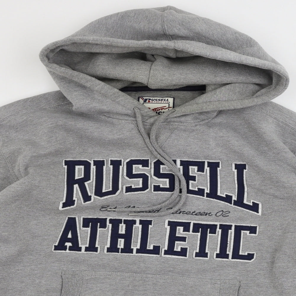 Russell Mens Grey   Pullover Hoodie Size L