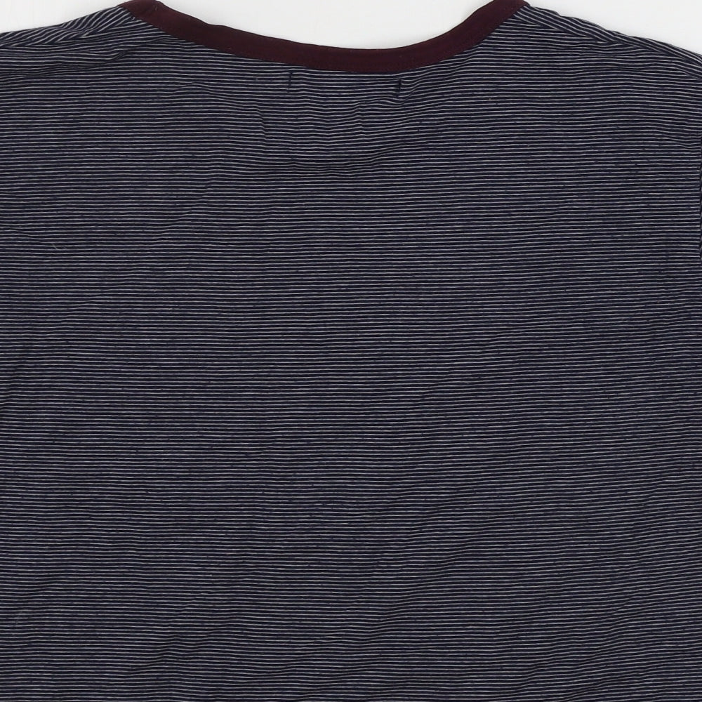 Pull&Bear  Womens Blue Striped  Basic T-Shirt Size M