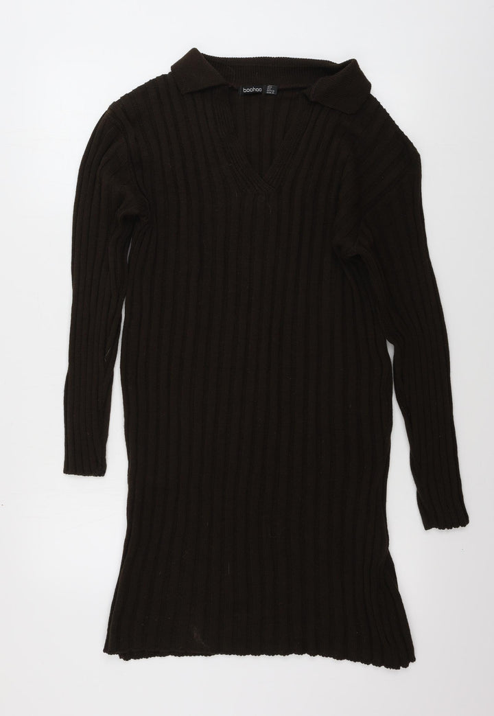 Boohoo Womens Brown A-Line Size 10