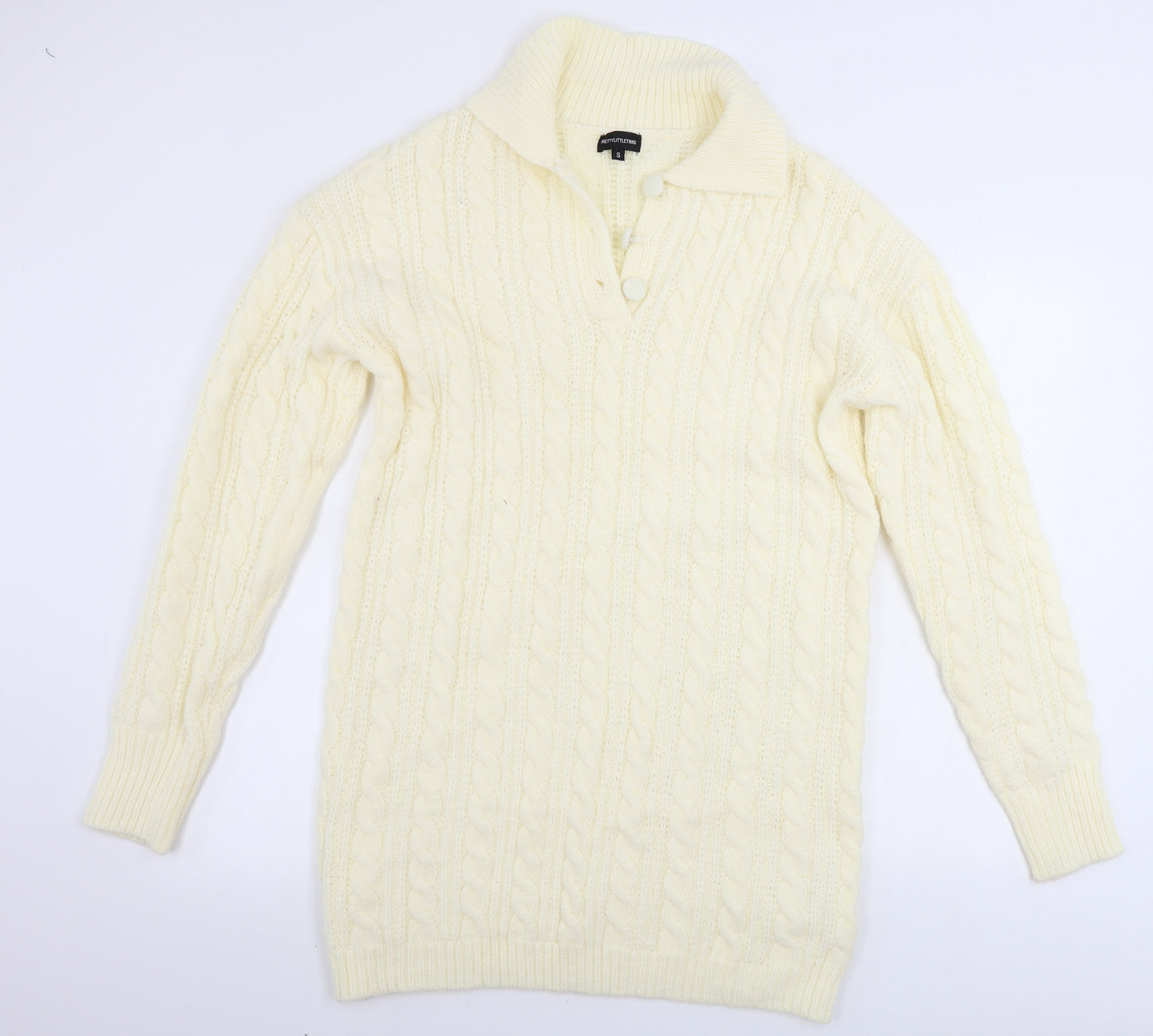 PRETTYLITTLETHING Womens Ivory   Pullover Jumper Size S