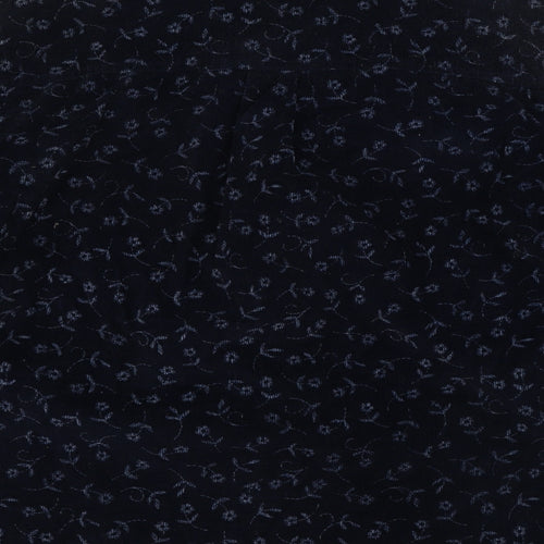 DASH Womens Blue Floral  Basic Button-Up Size 12