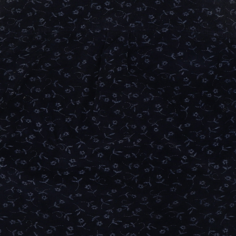 DASH Womens Blue Floral  Basic Button-Up Size 12