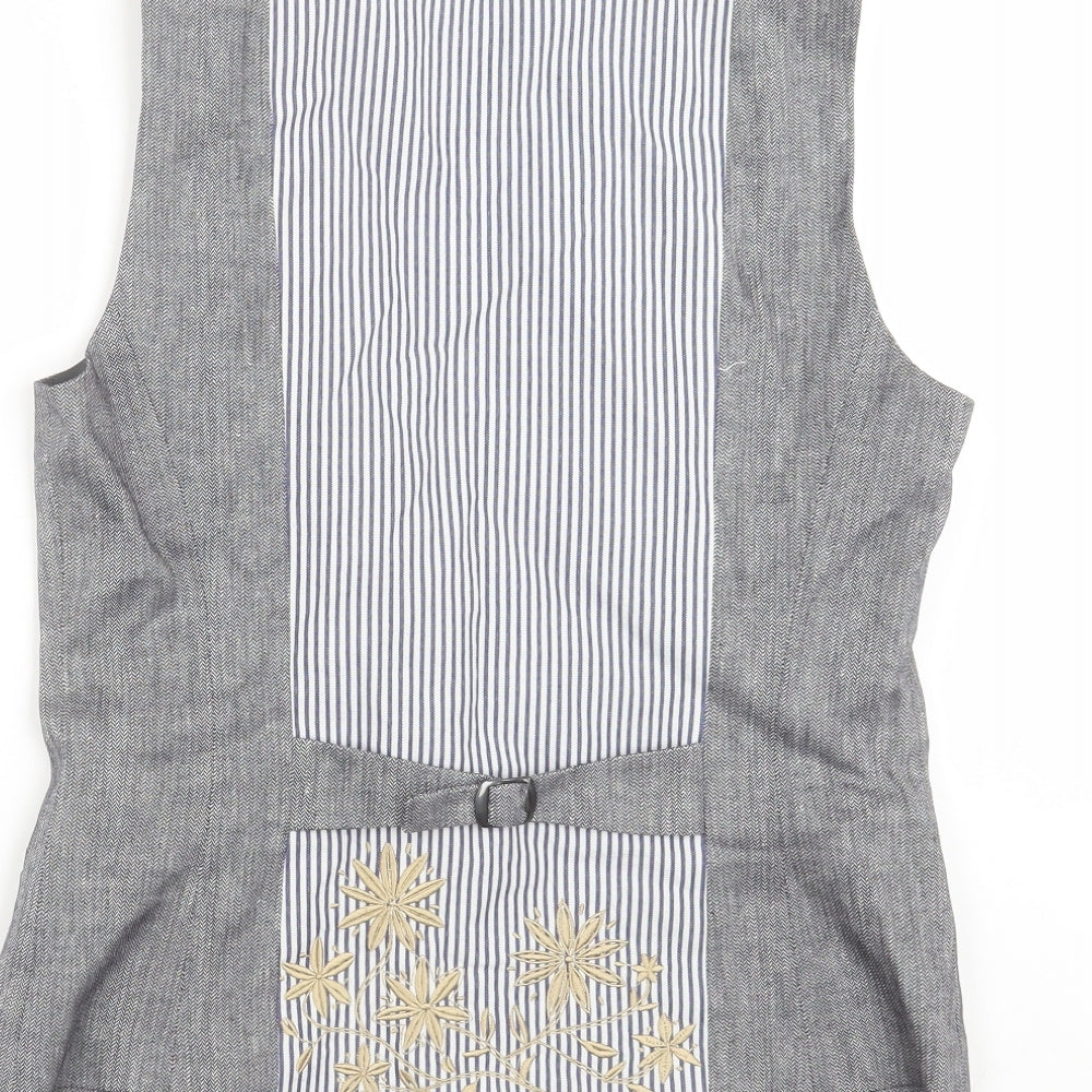 you are beautiful Womens Grey Herringbone  Jacket Suit Waistcoat Size 10