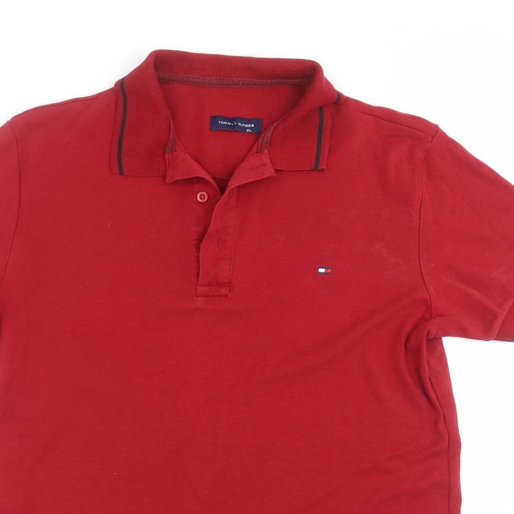 Tommy Hilfiger Mens Red    Polo Size XL