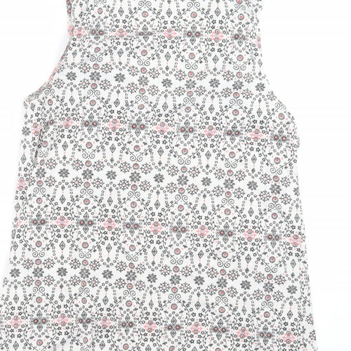 George Womens White Floral  Basic Blouse Size 10