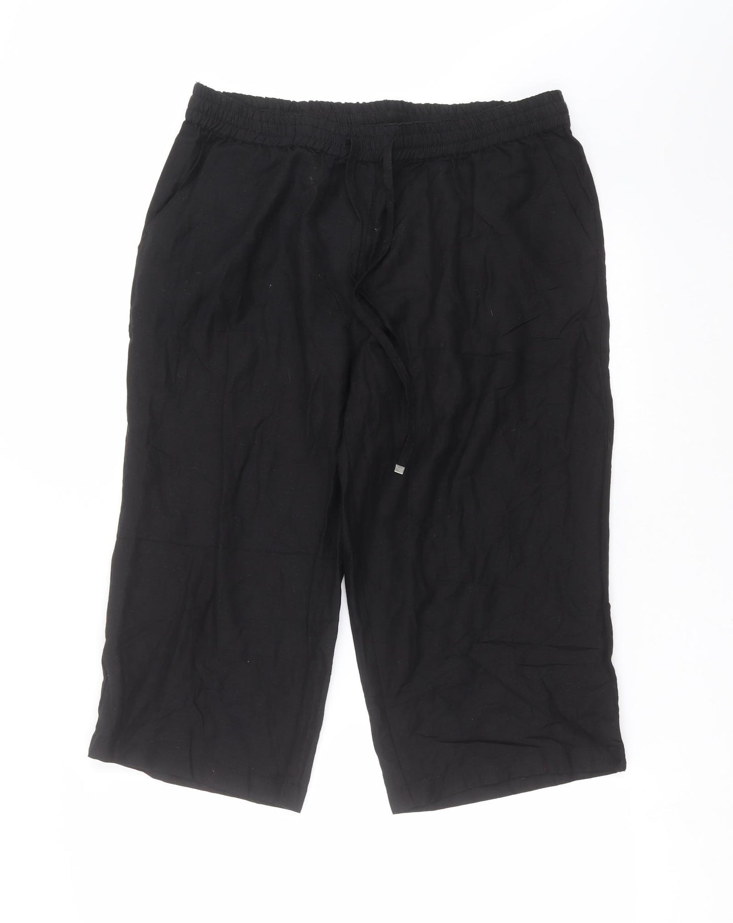 Anothology Womens Black   Cropped Trousers Size 16 L20 in
