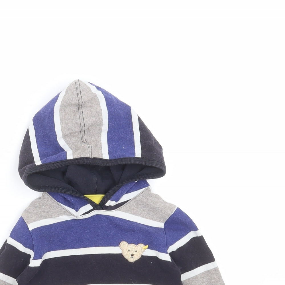 Steiff Boys Blue Striped  Pullover Jumper Size 12-18 Months  - hoodie
