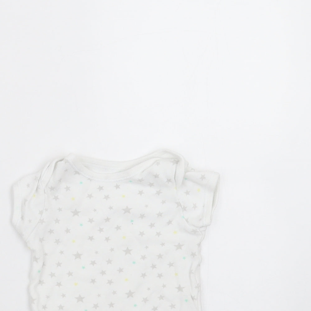 Earlydays Baby White   Babygrow One-Piece Size 3-6 Months  - Star Pattern